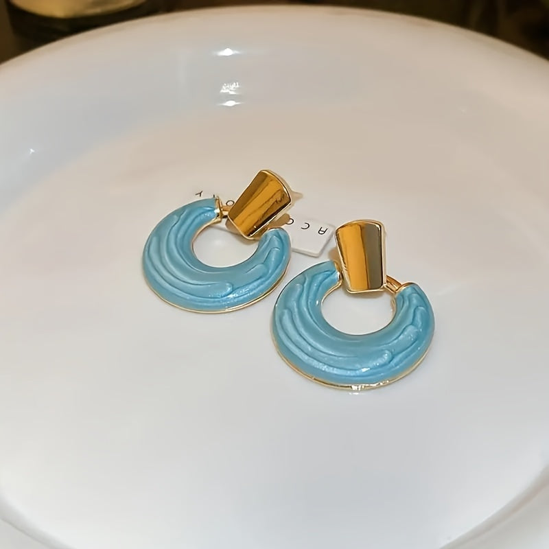 Shiny Hollow Round Water Drop Earrings