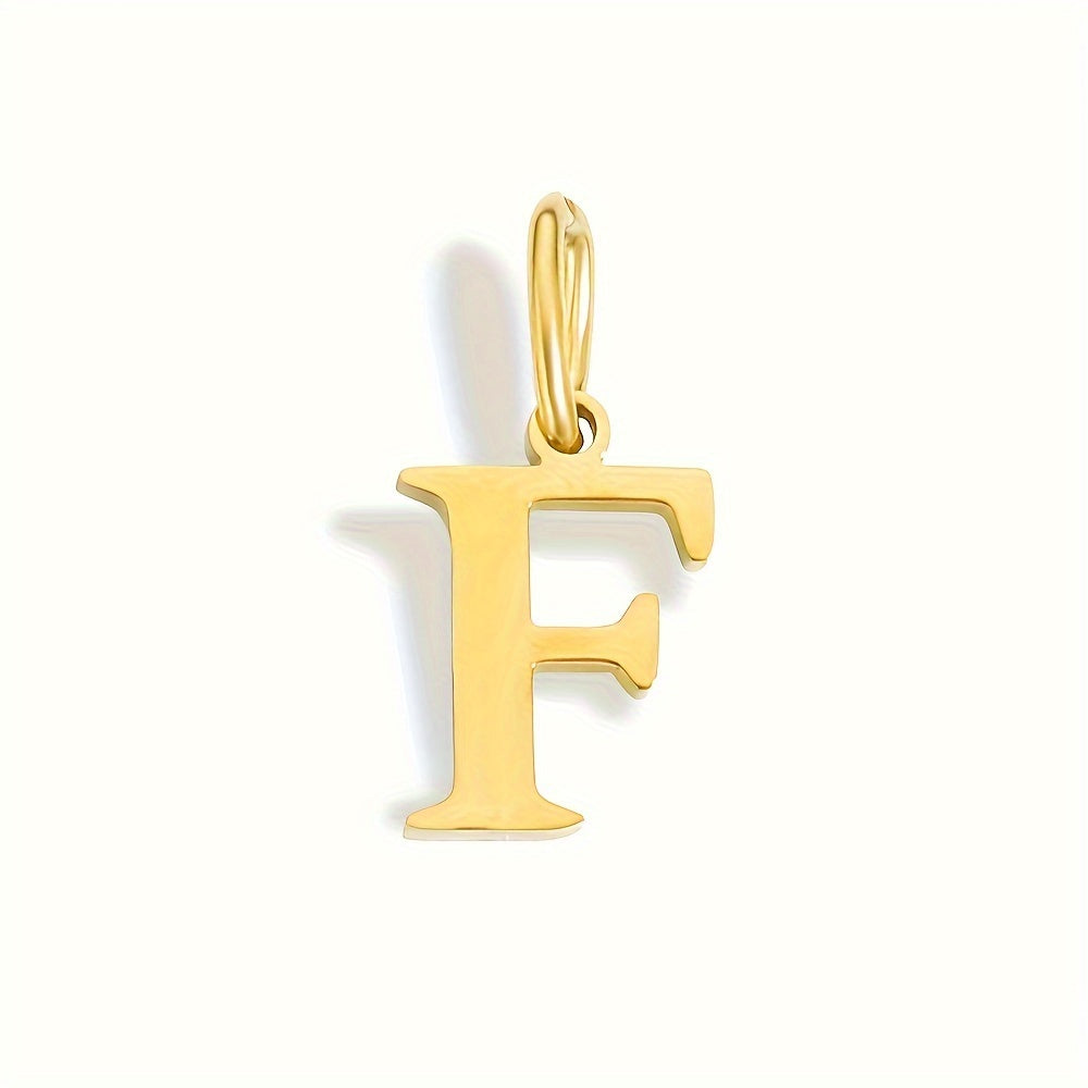 1pc Classic Alphabet Pendant Charm, Stainless Steel, Initial Letter Necklace for Women