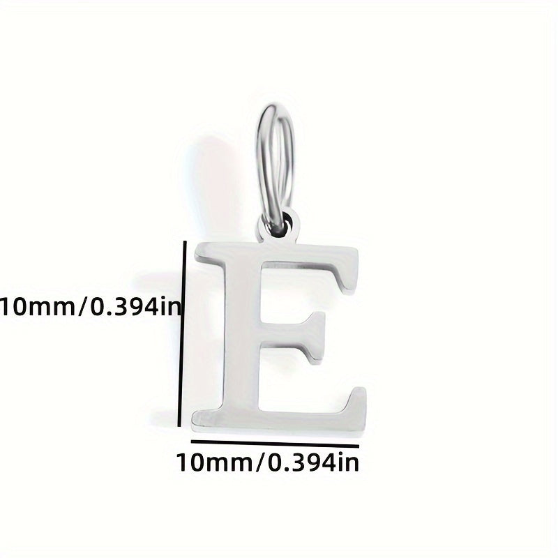 1pc Classic Alphabet Pendant Charm, Stainless Steel, Initial Letter Necklace for Women