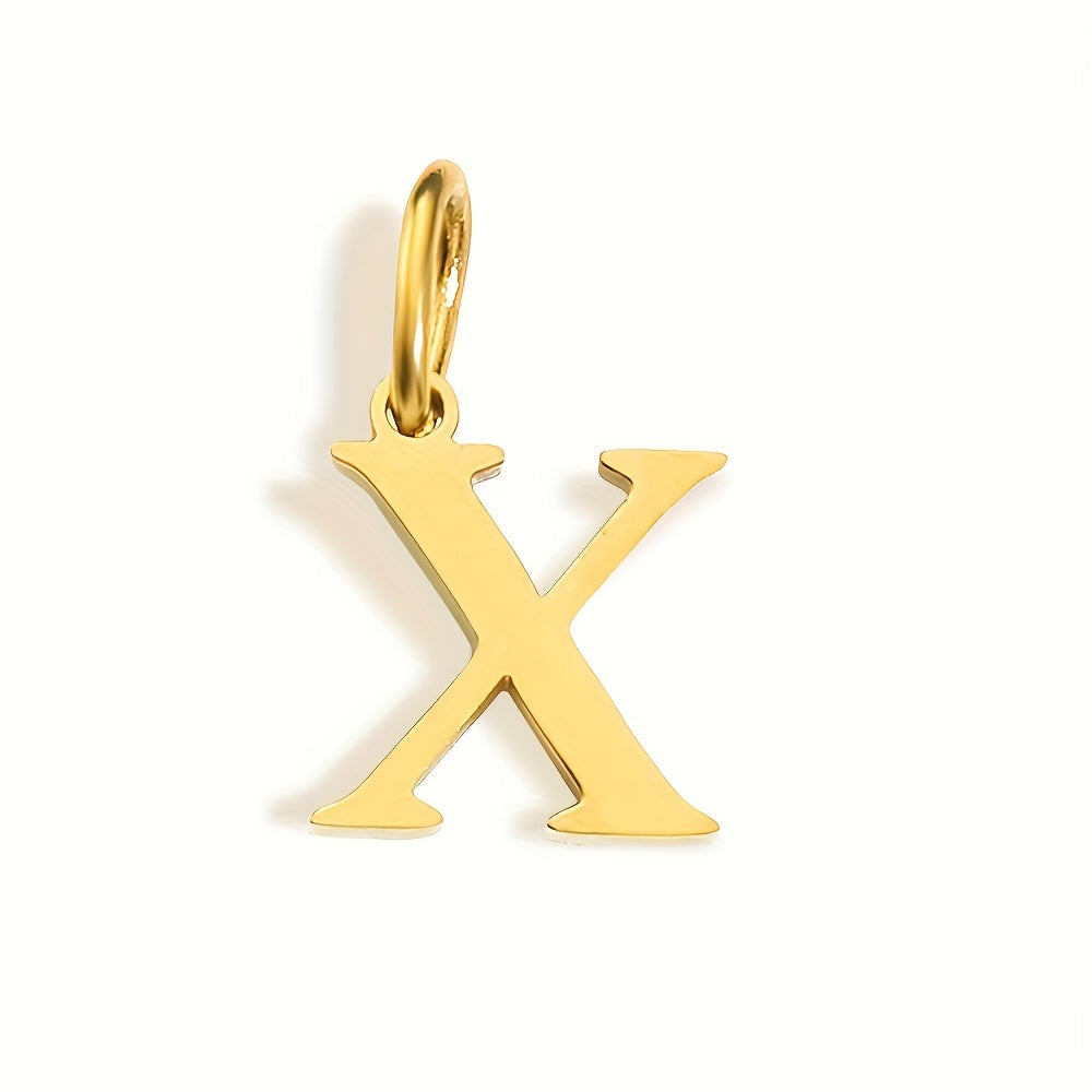 1pc Classic Alphabet Pendant Charm, Stainless Steel, Initial Letter Necklace for Women