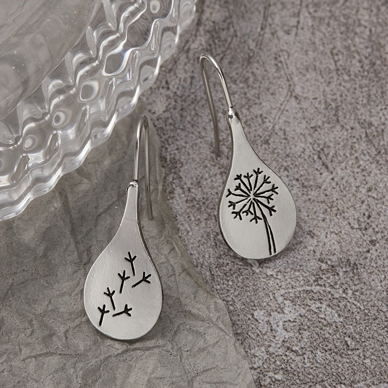 Fashionable And Minimalist Dandelion Earrings For Women, Unique Golden Pendant Earring Jewelry