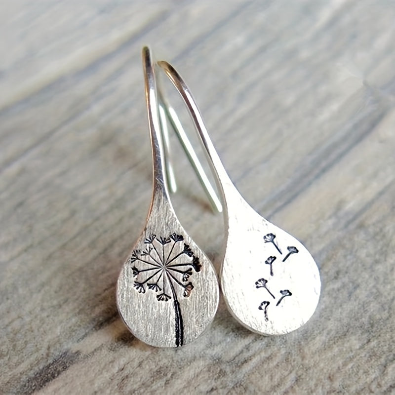 Fashionable And Minimalist Dandelion Earrings For Women, Unique Golden Pendant Earring Jewelry