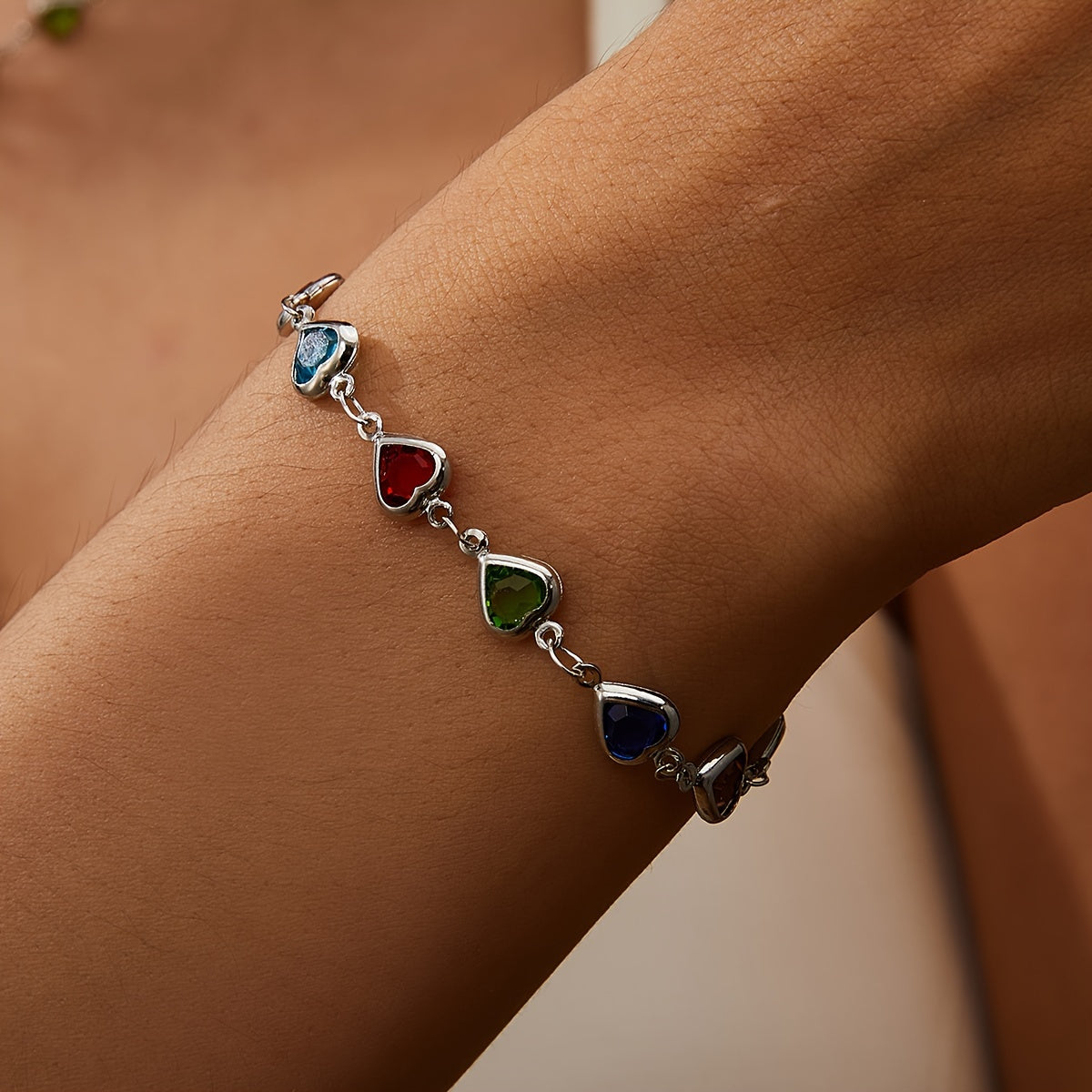 Candy-colored Love Heart Bracelet