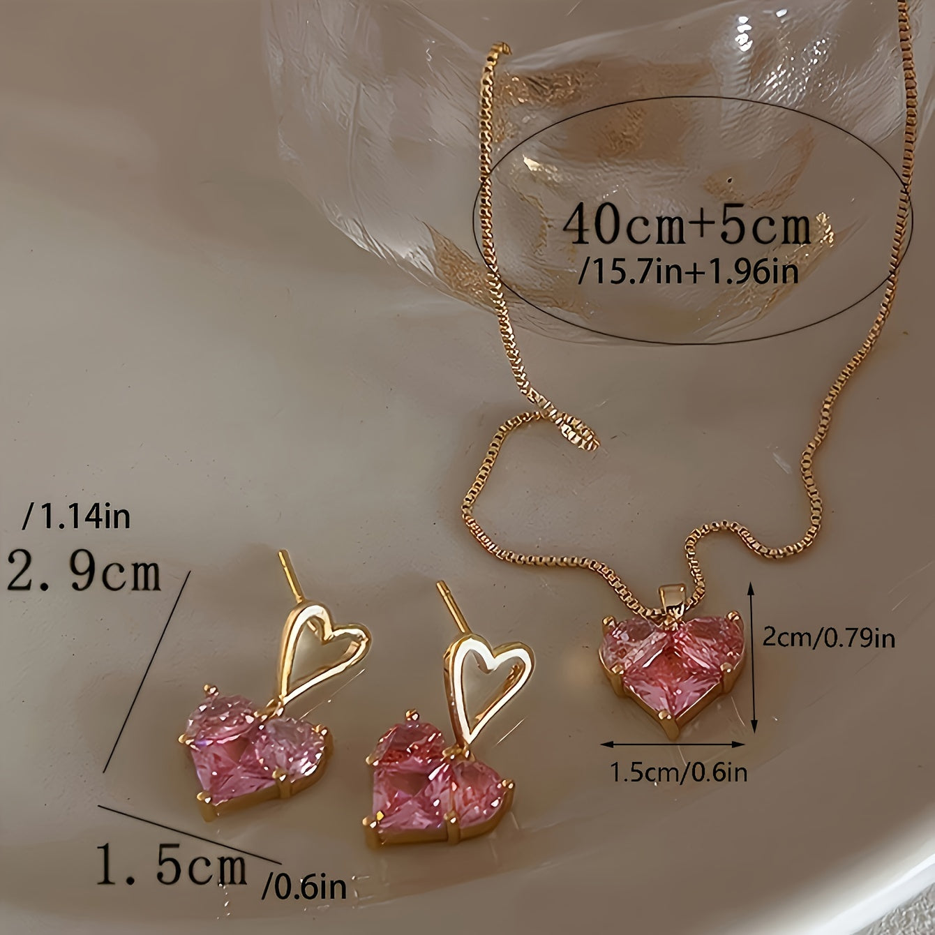 Style Heart Earrings and Necklace Set - Perfect for Everyday Wear and Special Occasions