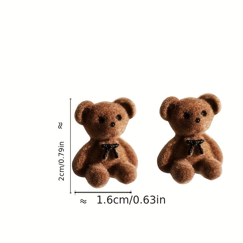 Charming Velvet Rabbit & Bear Stud Earrings