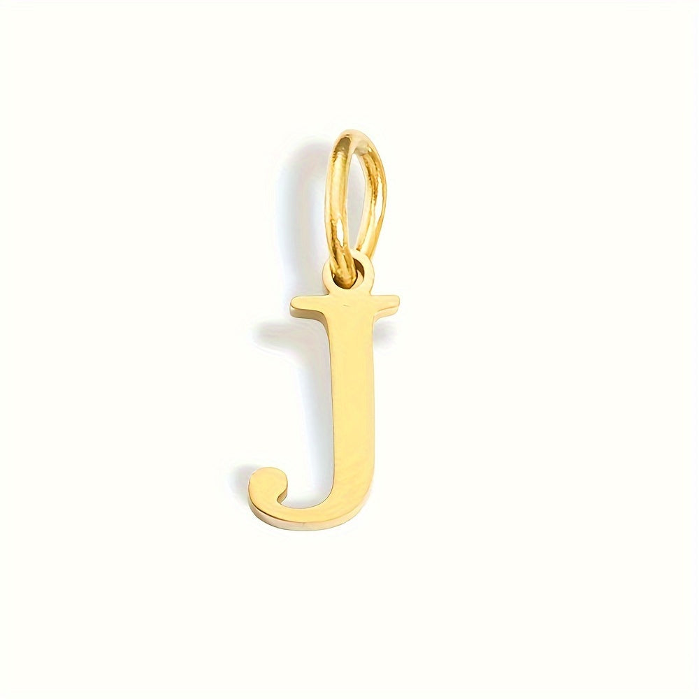 1pc Classic Alphabet Pendant Charm, Stainless Steel, Initial Letter Necklace for Women