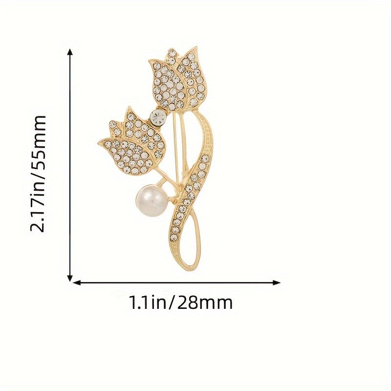 Tulip Pearl Exquisite Design Sense Suit Breast Flower For Women's
