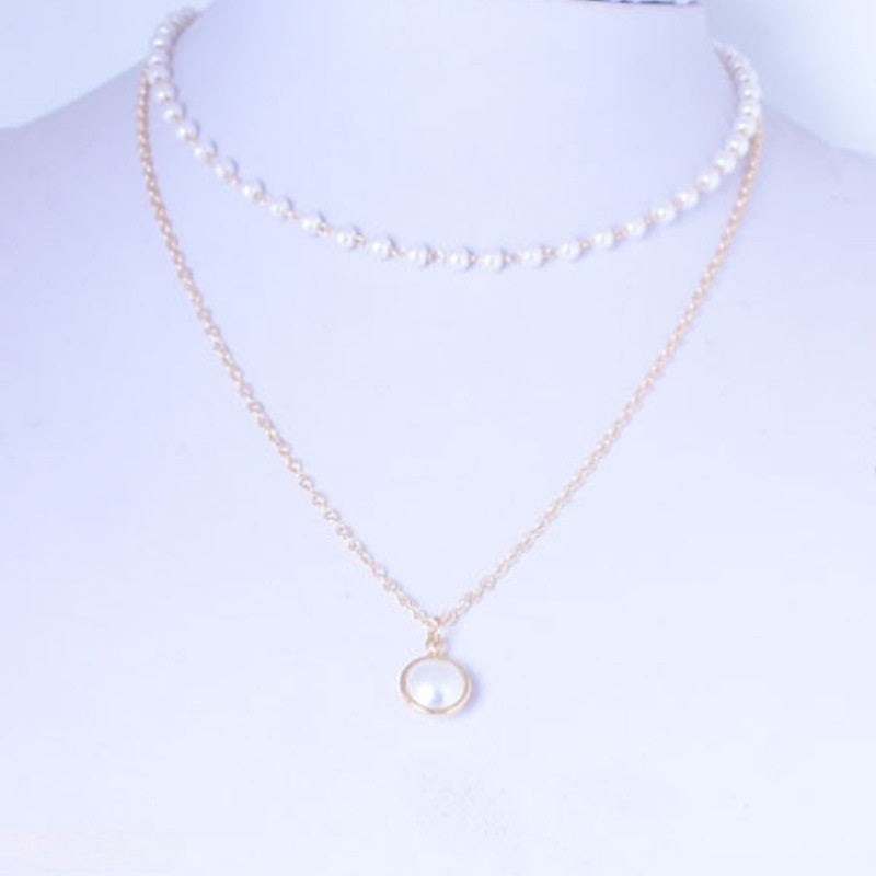 Curb/Pearl Necklace