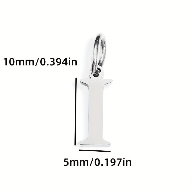 1pc Classic Alphabet Pendant Charm, Stainless Steel, Initial Letter Necklace for Women