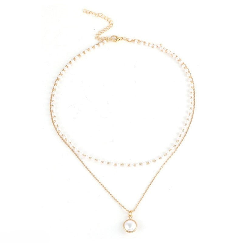 Curb/Pearl Necklace