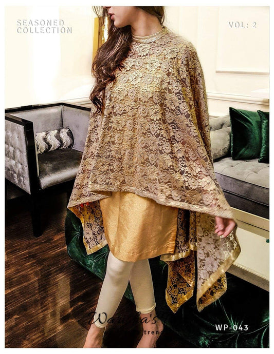 Shimmered Net Cap-Shawl