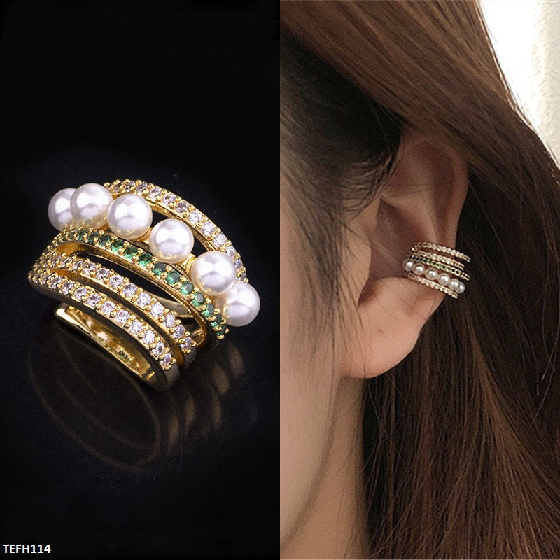 Pearl Stone Ear Cuff Single -TEFH