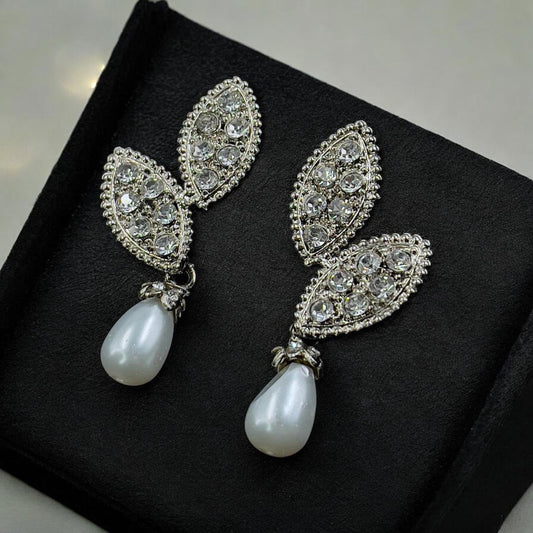 Double Tear/Pearl Drop Earrings